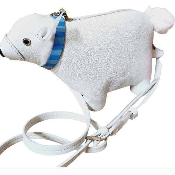 🤍🔹️ Kate Spade🔹️ Polar Bear Artic Friends White Leather Crossbody Novelty Bag - Picture 2 of 8